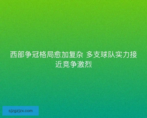 西部争冠格局愈加复杂 多支球队实力接近竞争激烈 西部争冠格局愈加复杂 多支球队实力接近竞争激烈