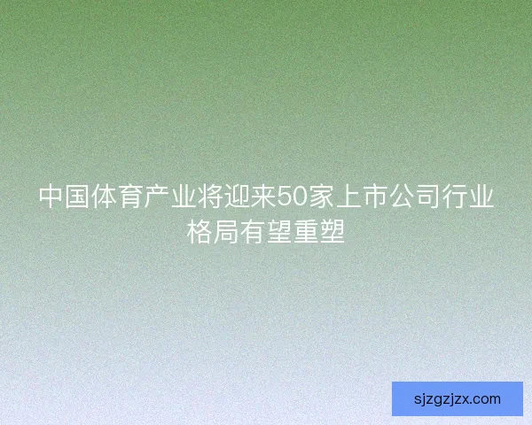 中国体育产业将迎来50家上市公司行业格局有望重塑 中国体育产业将迎来50家上市公司行业格局有望重塑