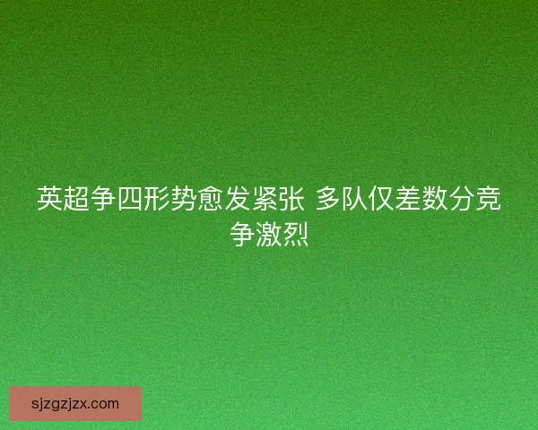 英超争四形势愈发紧张 多队仅差数分竞争激烈 英超争四形势愈发紧张 多队仅差数分竞争激烈